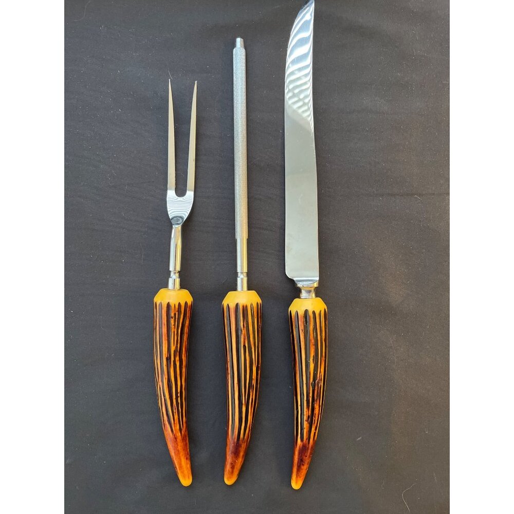 Sheffield England Stainless Steel Carving Knife Set Vintage